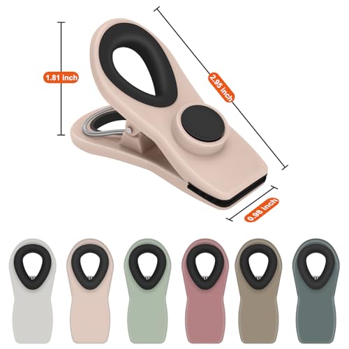 TACGEA 12pcs Magnetic Bag Clips - Air Tight Food Storage Clips in Neutral Colors