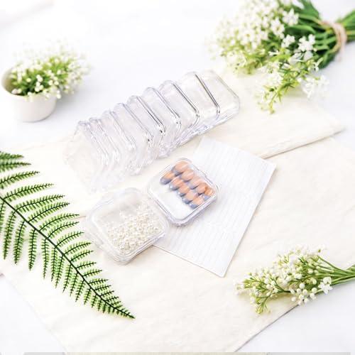 13-Piece Clear Press-On Nail Storage Boxes with 30 Adhesive Tapes