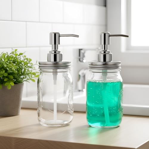 Mason Jar Soap Dispenser Lids - 2 Pack Stainless Steel Pumps