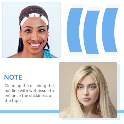 Tenalleys 36pcs Double Sided Blue Wig Tape Strips for Lace Wigs & Toupees