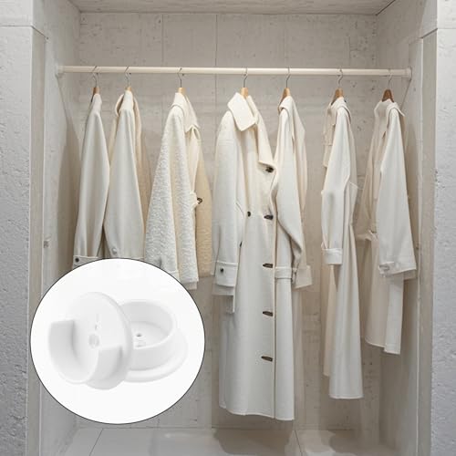4-Pack Closet Rod Holders - Durable White Plastic Sockets for 1.38" Bars