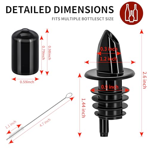 12 Pack Plastic Bottle Pourers with Dust Caps for Oil & Syrup