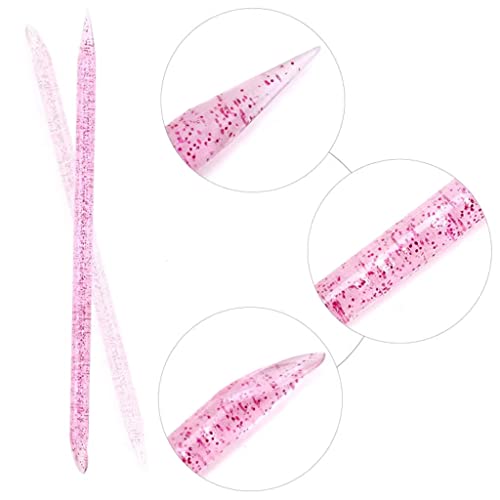YSAFAI 100 PCS Crystal Cuticle Pusher Disposable Nail Sticks for Manicure