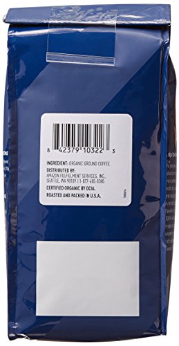 Amazon Fresh Organic Fair Trade Sumatra Dark Roast Ground Coffee - 12 oz (Pack of 3)