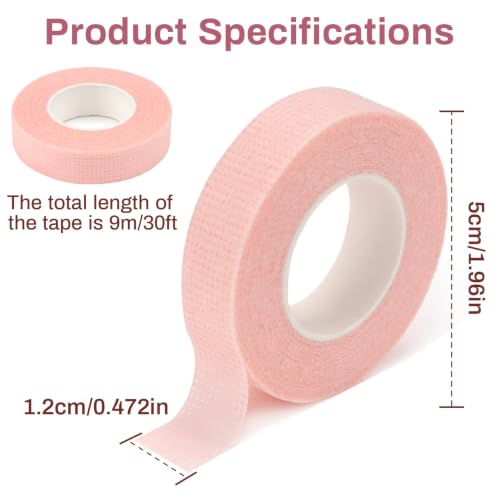 RAQEHO 8-Pack Eyelash Extension Tape - 9m Breathable Micropore Adhesive Tape for Sensitive Skin