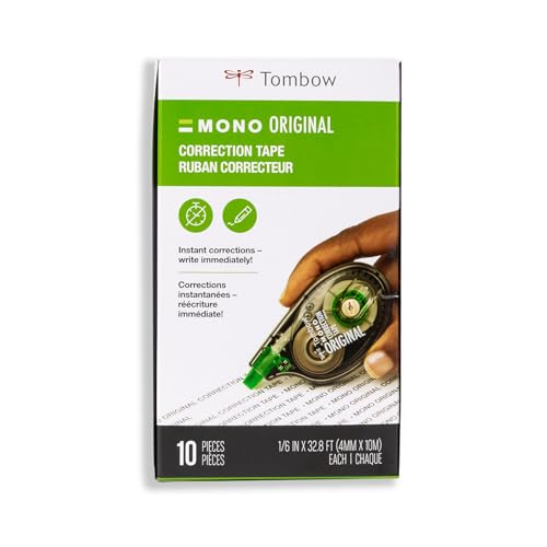 Tombow MONO Original Correction Tape, 10-Pack - Easy Applicator