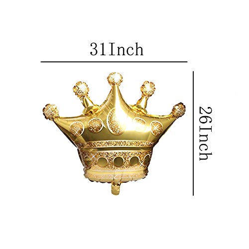 3 Pack 26 Inch Gold Crown Foil Balloons Wedding Engagement Party Supplies Variation 2.6 x 6.4 inches