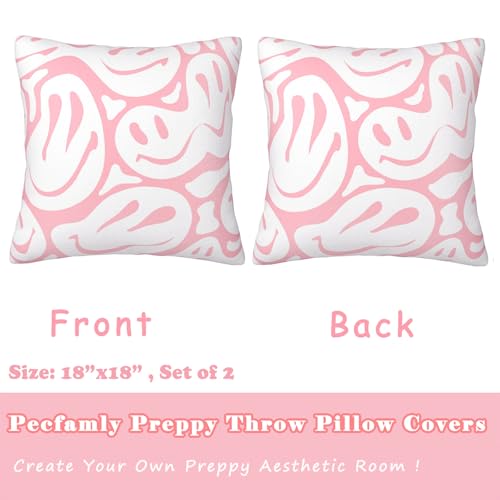 Cute Pink Velvet Throw Pillow Covers for Preppy Room Decor