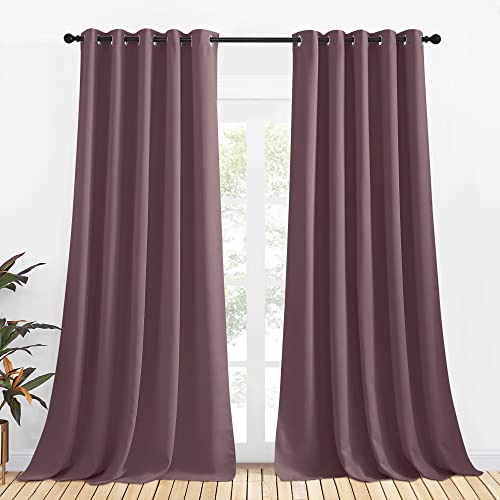 NICETOWN Thermal Blackout Curtains - Dry Rose, 70" x 108", 2-Panel Set