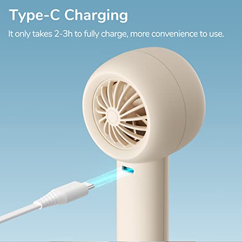 JISULIFE Mini Portable Bladeless Fan | USB Rechargeable, 3 Speeds, Lightweight Design for Travel