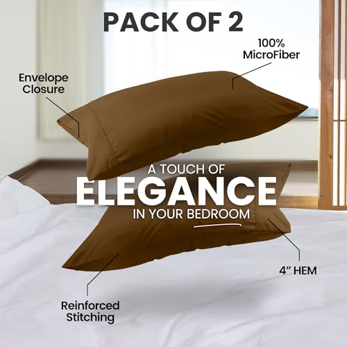 Queen Size Pillow Cases Set of 4 - Ultra Soft Microfiber Covers