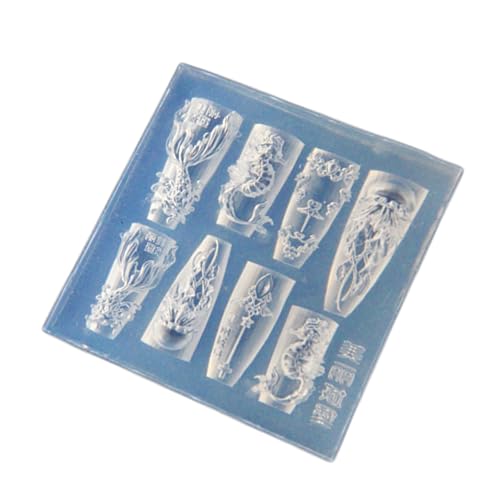Zudilyo Sea Themed Silicone Nail Art Mold Set with Whale and Shell Designs
