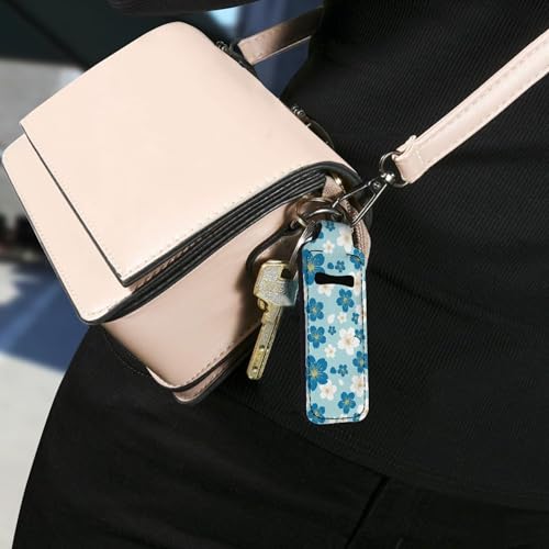 CLOHOMIN Neoprene Chapstick Holder Keychain Lip Gloss Sleeve Organizer