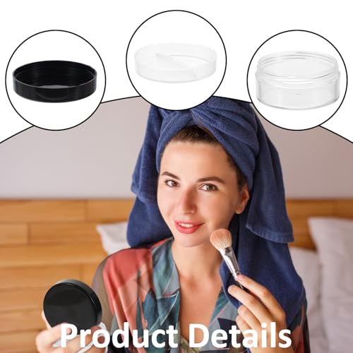 Larrel 2PCS Plastic Empty Travel Compact Case 10ml Loose Powder Jars