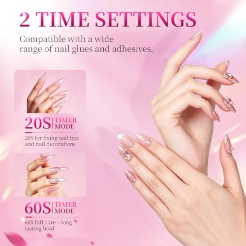 Ranrose Cordless Flash Cure UV Nail Lamp, Portable Handheld LED Light