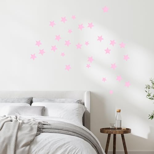 200 Pink Glow in the Dark Stars with Moon for Ceiling Decor