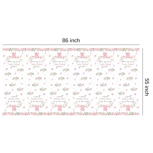 Pink Baby Shower Tablecloth Set - 3 Disposable Covers for Girls