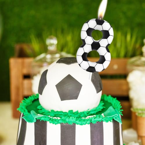 Soccer Birthday Candle - Number 9 Cake Topper for Kids