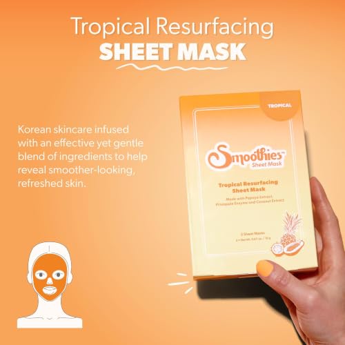 Smoothies Tropical Glow Resurfacing Sheet Mask with AHA and PHA