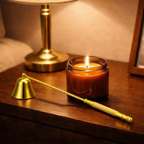 Vaincre Gold Stainless Steel Candle Snuffer with Long Handle