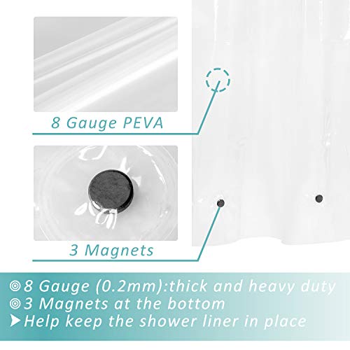 Mrs Awesome 36x72 Stall Shower Curtain Liner, Clear Heavy Duty PEVA