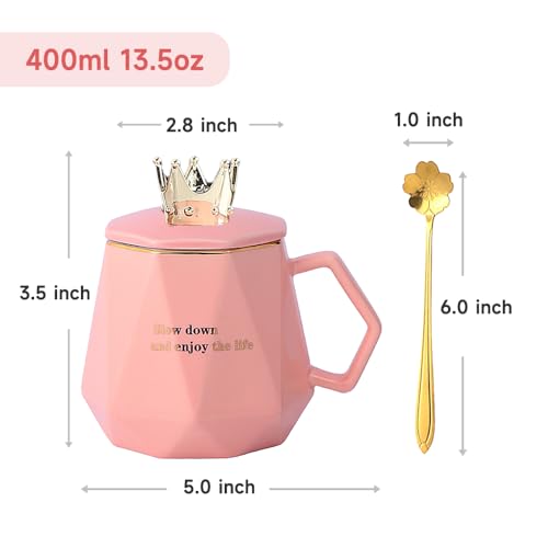 Desk Coffee Warmer with Mug Set - Electric Beverage Heat Plate for Tea Cocoa Milk Pink