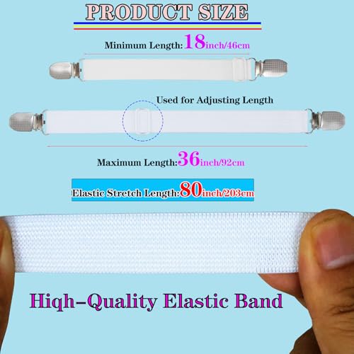 Adjustable Elastic Sofa Cover Straps - 4 Pack Non-Slip Furniture Fasteners