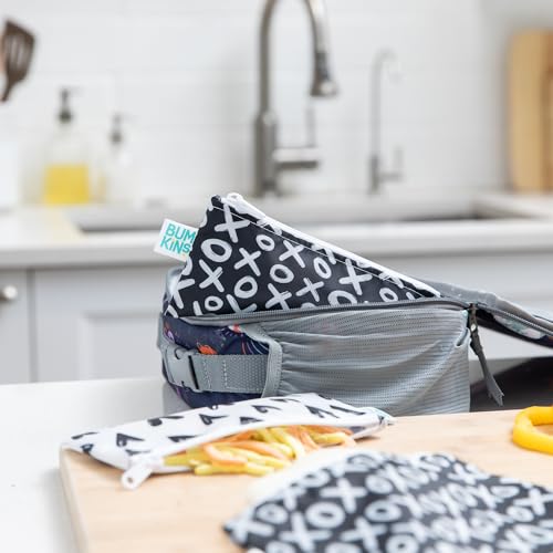 Bumkins Reusable Snack Bags for Kids & Adults – Waterproof Fabric Lunch & Travel Pouches, 2-Pack