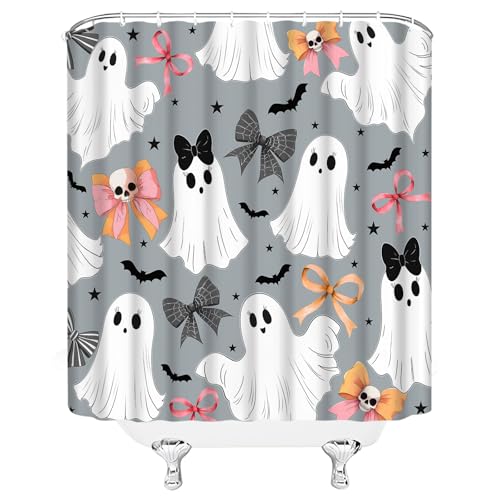 Halloween Ghost Shower Curtain - 70x70 Inch Polyester Design