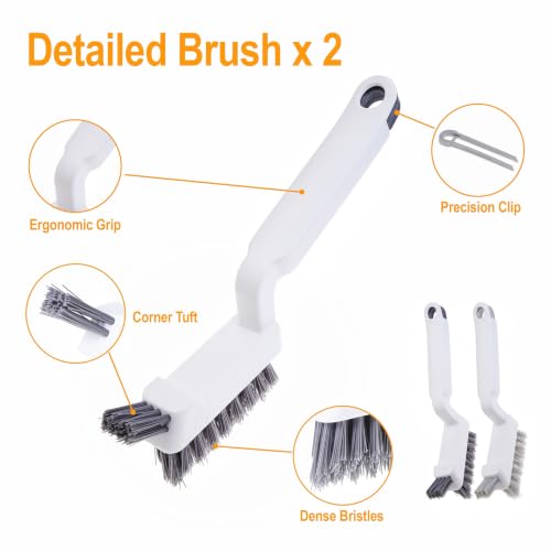 V-Shaped Grout Cleaner Brush Set for Tile, Shower & Kitchen - 3 Pack