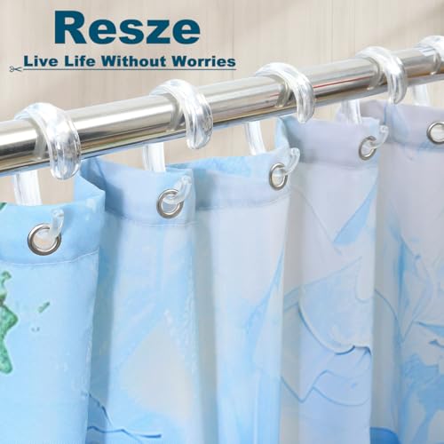 Resze 12PCS Clear C-Shape Shower Curtain Hooks, Smooth Sliding Rings