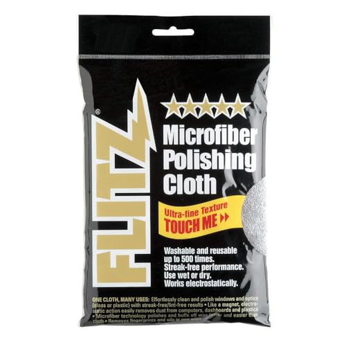 Flitz Premium Microfiber Polishing Cloth, 16" x 16" USA-Made 400 GSM Towel