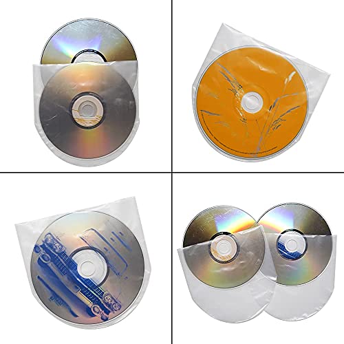 100PCS CD/DVD Inner Sleeves - Transparent Plastic Protection
