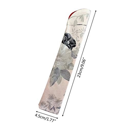 Gray Folding Hand Fan Bag Holder Protector - Elegant Cloth Case for Fans