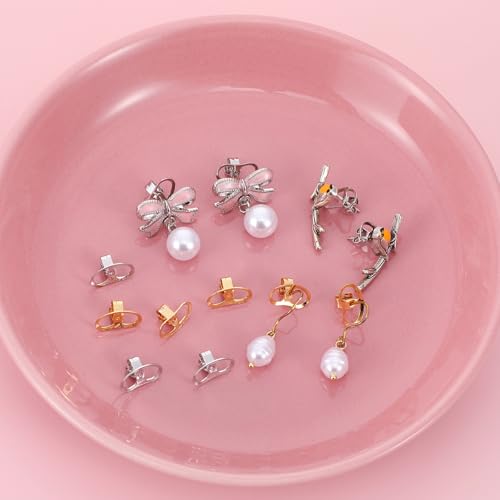 BOHUIZ 16 Pcs Locking Earring Backs for Heavy Earrings & Droopy Lobes