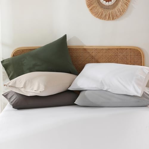 Bedlifes 100% French Linen Pillowcases - King Size 20x40, Orange (Set of 2)