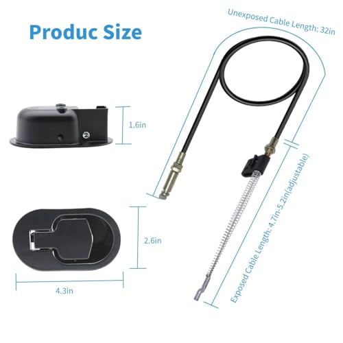 Universal Metal Recliner Replacement Handle with 38" Adjustable Cable