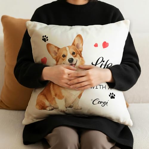 Corgi Throw Pillow Cover - 18x18 Eco-Friendly Velvet Cushion