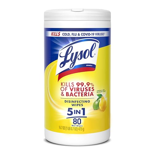 Lysol Disinfectant Wipes, Multi-Surface Antibacterial, Lemon & Lime, 80 Count