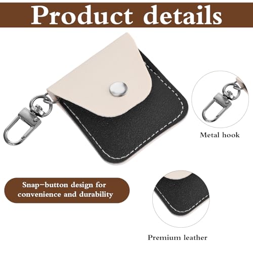 3PCS Leather Ring Holder Keychain - Compact Travel Jewelry Case