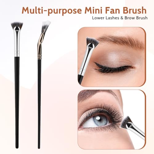 WY LIGHTING LEVEL 2Pcs Angled Fan Lash Brush & Eyelash Separator Wand