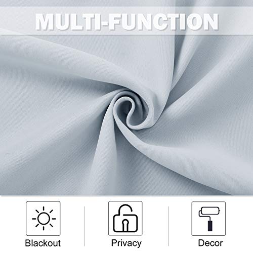 NICETOWN Greyish White Kitchen Curtain Panels, 2-Pack, 42"W x 36"L, Room Darkening