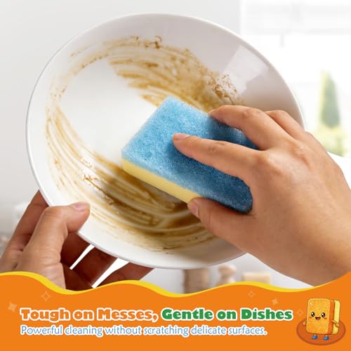 Temperature Responsive Dual-Sided Scrub Sponges - 6 Pack