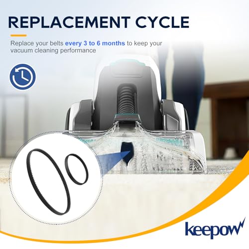 KEEPOW Vacuum Belt Set for Hoover Smartwash FH52000 Series - 1+1 Pack