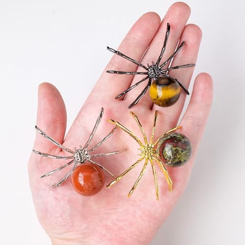 Runyangshi Natural Clear Quartz Spider Statue Ornament 2in