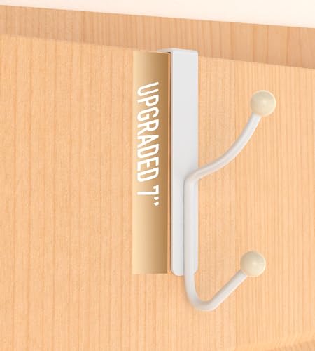 CHAUNCEY HOME Heavy Duty Over The Door Hooks, 2 Pack - Matte White