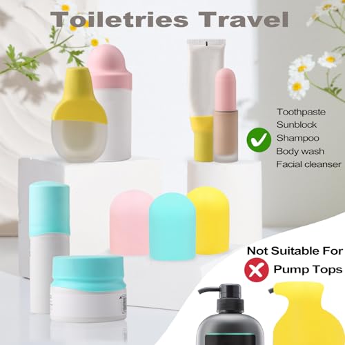 BLHLA 9 Pack Silicone Bottle Covers Leak Proof Travel Toiletries