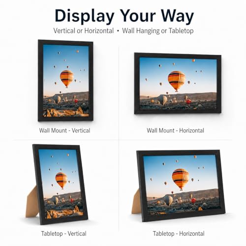 JCJMY 4x5 Inch Black Picture Frame Set of 3 Wall Mount & Tabletop Display