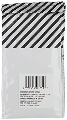 Amazon Fresh Just Bright Ground Coffee, Light Roast, 12 Oz (Pack of 2)
