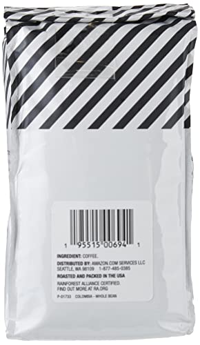 Amazon Fresh Colombia Whole Bean Coffee, Medium Roast, 24 Ounce